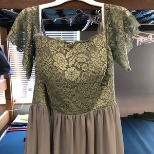 Off the Shoulder Grey Bridesmaid Dress